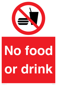 No food or drink